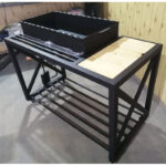 Мангал кованый со столиками и съемной жаровней на колесиках М36 — изображение 2