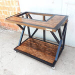 Мангал кований зі столиками та знімною жаровнею на коліщатках  М37 - Зображення 3